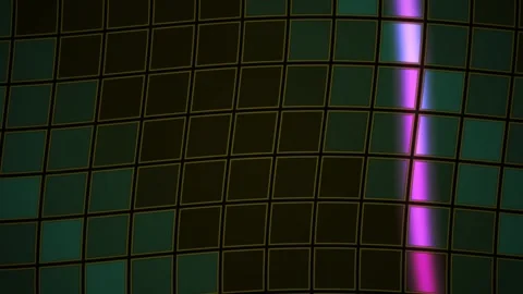 Abstract Digital Grid Background with Pulsing Neon Light Effect. Stock Footage 341782808