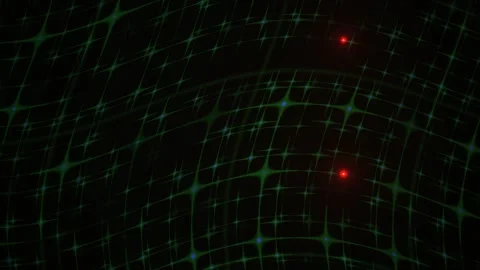 Abstract Digital Grid Background with Pulsing Red and Blue Light Nodes. Stock Footage 341783052