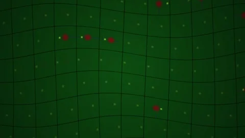 Abstract Digital Grid Background with Pulsing Red Nodes and Data Flow Anima.. Stock Footage 341783123