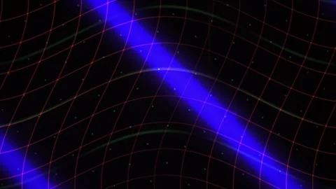 Abstract Digital Grid Background with Pulsing Blue Light Waves for Technology Stock Footage 343686180