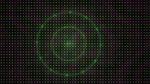 Abstract Digital Grid Background with Rotating Circular Light Patterns. Stock Footage 340503242