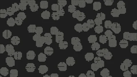Abstract digital grid clusters on dark background seamless tech pattern footage Stock Footage 334140163