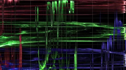 Abstract digital grid with colorful light patterns Stock Footage 346724441