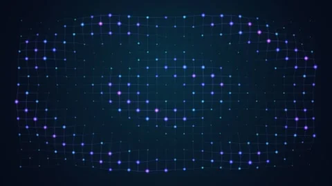 Abstract digital grid of glowing blue and purple network nodes Stock Footage 335943239