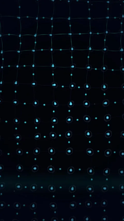 Abstract Digital Grid with Glowing Blue Nodes and Lines 스톡 동영상 346205274