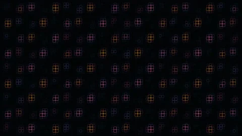 Abstract digital grid with glowing colorful neon square patterns Stock Footage 337926065