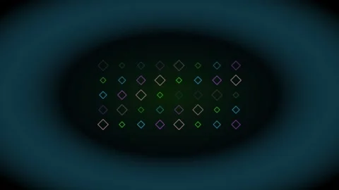 Abstract digital grid of glowing colorful diamonds creating a modern techno.. Stock Footage 340489519