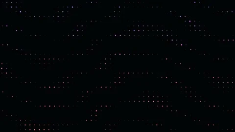 Abstract digital grid of glowing dots shifting colors on black Stock Footage 335933736