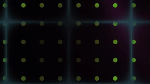 Abstract Digital Grid with Glowing Green LED Light Points and Pulsing Motion. Stock Footage 341783204