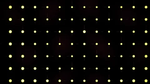 Abstract Digital Grid of Glowing LED Light Points Pulsing in Dark Space. Stock Footage 341783154