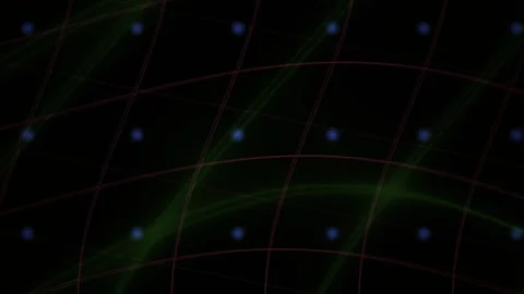 Abstract Digital Grid with Glowing Lines and Points. Stock Footage 334447342