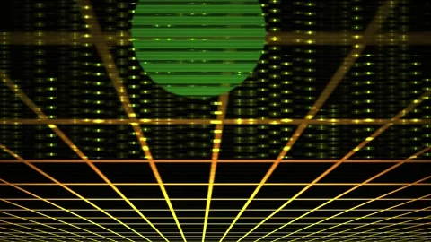 Abstract Digital Grid with Glowing Lines and Green Circle. Stock Footage 334447657