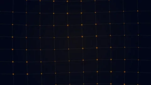Abstract digital grid with glowing orange nodes on a dark black background Stock Footage 339618456