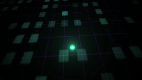 Abstract Digital Grid with Glowing Orb and Lines. Stock Footage 334447421