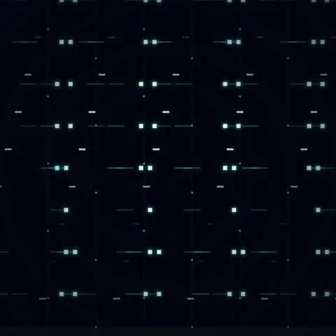 Abstract Digital Grid with Glowing Particles and Lines - Dark Blue Background Stock Footage 346284123