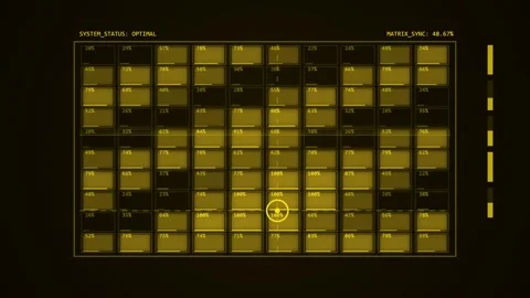 Abstract Digital Grid Interface with Data Visualization and Numeric Input Stock Footage 346661543