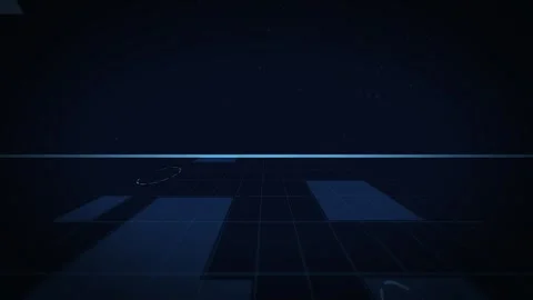 Abstract digital grid lines moving forward in dark blue futuristic technolo.. Stock Footage 340940523
