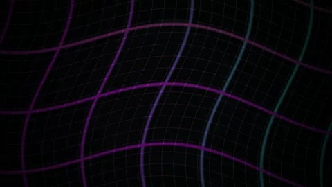 Abstract digital grid loop with colorful glowing neon lines and binary code.. Stock Footage 346326312
