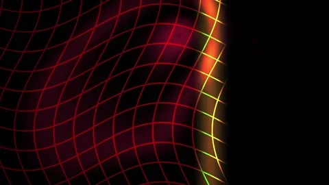Abstract Digital Grid Motion Background with Glowing Neon Light Effects. Stock Footage 343684555