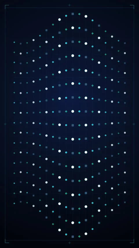 Abstract digital grid motion wave, data pulse, lines, particles, technology Stock Footage 347555168