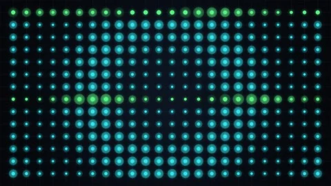 Abstract digital grid with moving green dots pulse pattern on dark technolo.. 库存影片 347219749