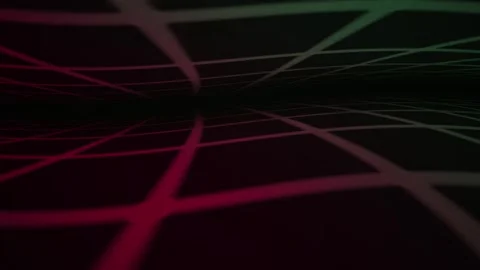 Abstract Digital Grid Network Flowing Through Dark Space. Stock Footage 334446361
