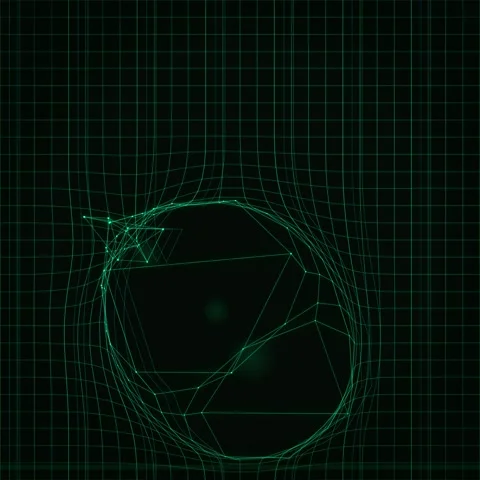 Abstract digital grid overlay on dark green futuristic background for tech .. Stock Footage 345689888