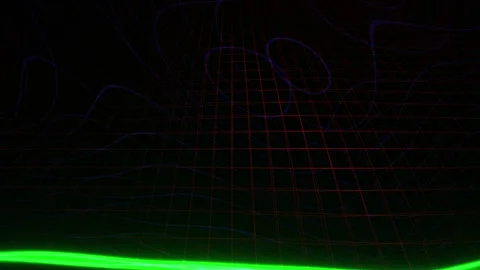 Abstract Digital Grid Overlay with Neon Green Light Flow. Stock Footage 334446867