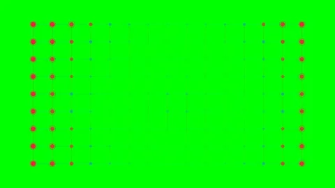 Abstract digital grid pattern with central cluster of red dots on green bac.. Stock Footage 340900573