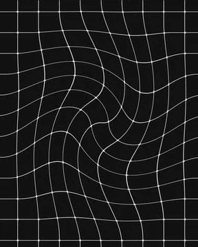 Abstract digital grid pattern with a central wave distortion effect on a so.. Stock Illustration
