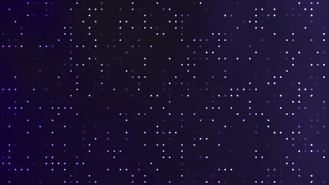 Abstract Digital Grid Pattern with Flickering Lights on Navy Black Background Видео 343773708