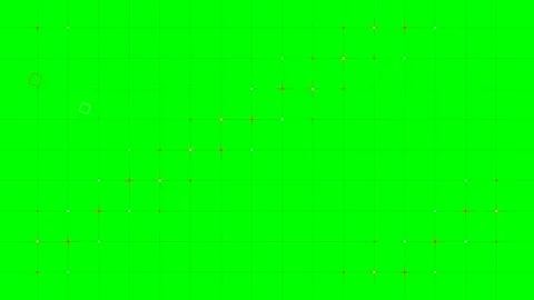 Abstract digital grid pattern with floating squares on a vibrant green screen Stock Footage 340900376