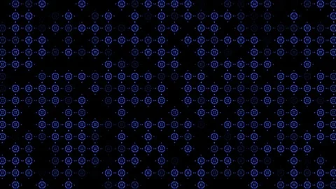 Abstract Digital Grid Pattern with Glowing Blue Geometric Symbols Stock Footage 330919847