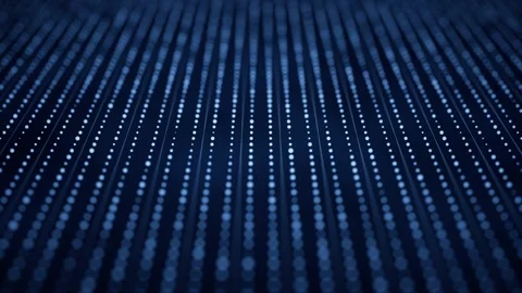 Abstract digital grid pattern with glowing particles moving in rows creatin.. Stock Footage 332315247