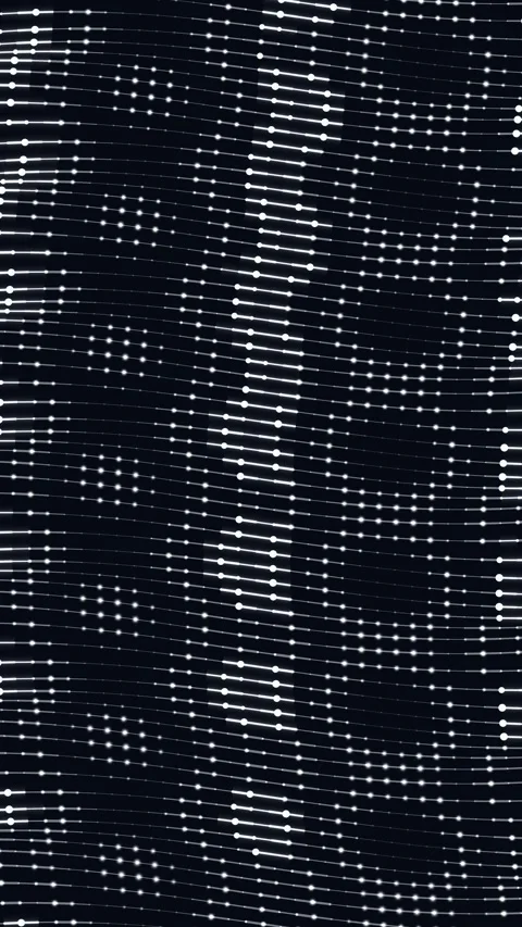 Abstract digital grid pattern with glowing dots on dark background Stock Footage 340332212