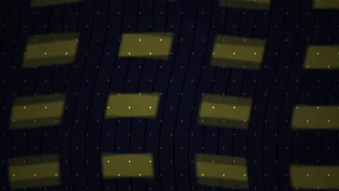 Abstract Digital Grid Pattern with Glowing Yellow Rectangular Light Elements. Stock Footage 340503328
