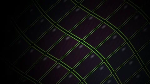 Abstract Digital Grid Pattern with Glowing Neon Lines and Dark Rectangular .. Stock Footage 340503357