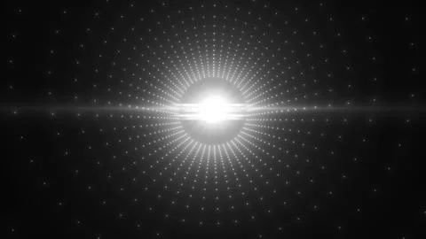 Abstract digital grid pattern with glowing white dots radiating tunnel from.. Stock Illustration