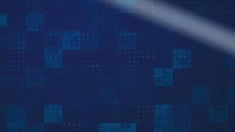 Abstract digital grid pattern is glowing in flat design, with blue squares, soft イラスト素材