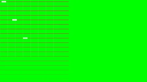 Abstract digital grid pattern with horizontal lines on a vibrant green field Stock Footage 340902582