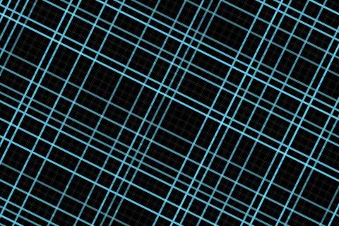 Abstract digital grid pattern with neon lines on black background Stock Illustration