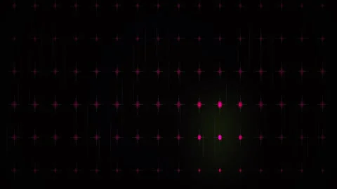 Abstract Digital Grid with Pulsing Red Light Nodes and Data Flow. Stock Footage 340503446