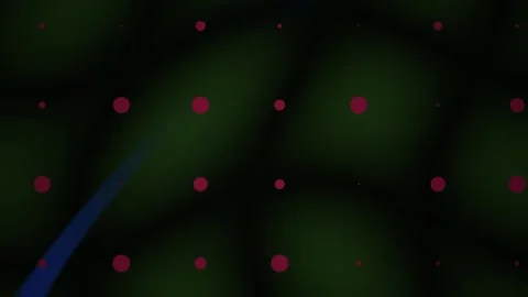 Abstract Digital Grid with Pulsing Red Nodes and Moving Blue Light Trails. Video stock 341783244