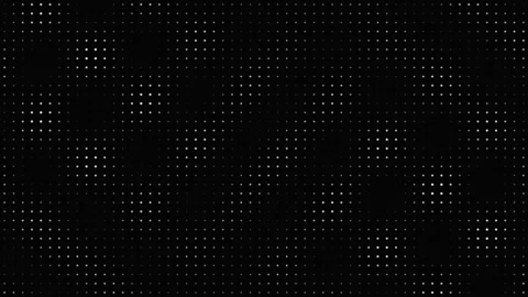 Abstract digital grid of pulsing white dots on black background Stock Footage 335934146