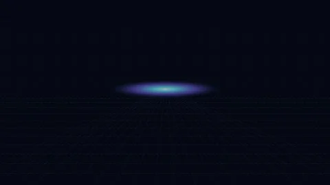 Abstract digital grid tunnel with glowing light source moving through futur.. Stock Footage 345546627