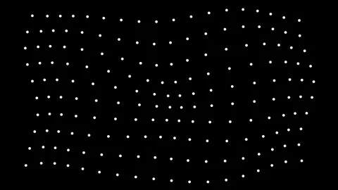 Abstract digital grid of white dots on a black background subtly warping an.. 스톡 동영상 345547608