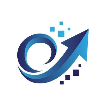 Abstract Digital Growth Arrow Logo Design for Business Technology Brand Stock Illustration