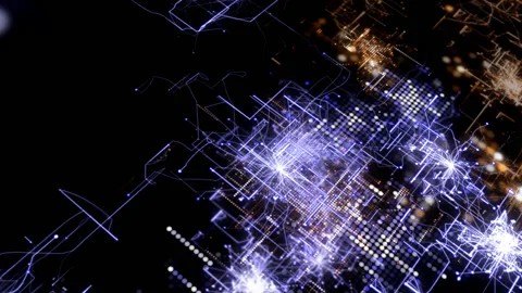 Abstract Digital Growth Lines Shot 02 (HD) Stock Footage 201097517