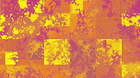 Abstract digital halftone error pattern, vibrant yellow orange colors, glitch Stock Footage 331754091