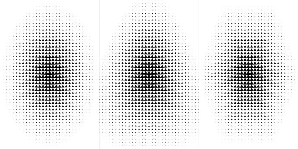 Abstract Digital Halftone Patterns Representing Geometric Shapes in a Minim.. Stock Illustration